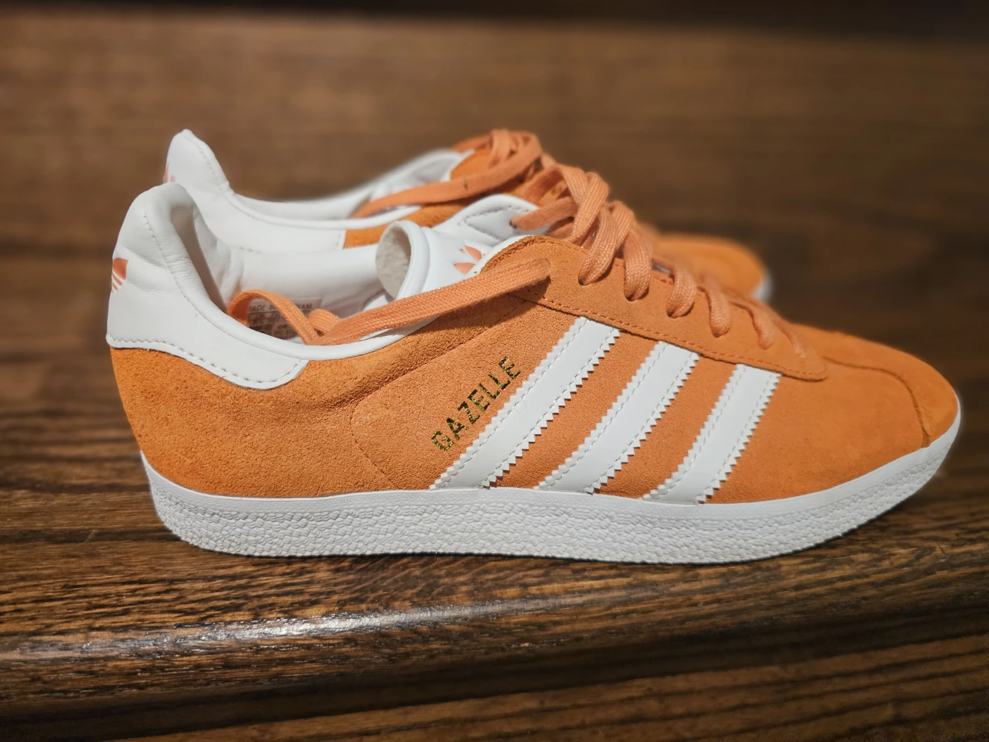 Womens Adidas Gazelle Orange Suede Sneakers - photo 2