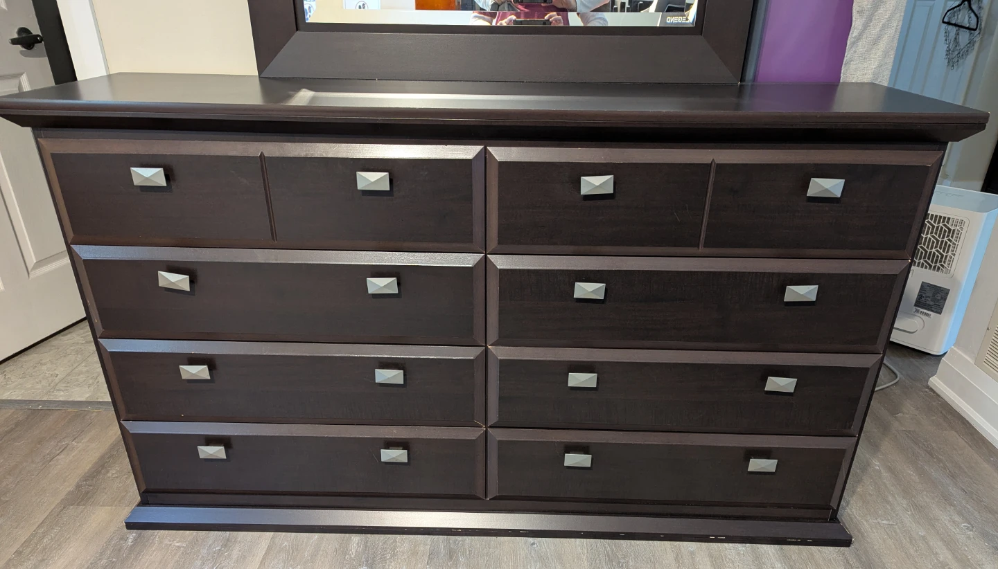 Dark Brown Dresser with Mirror - photo 2