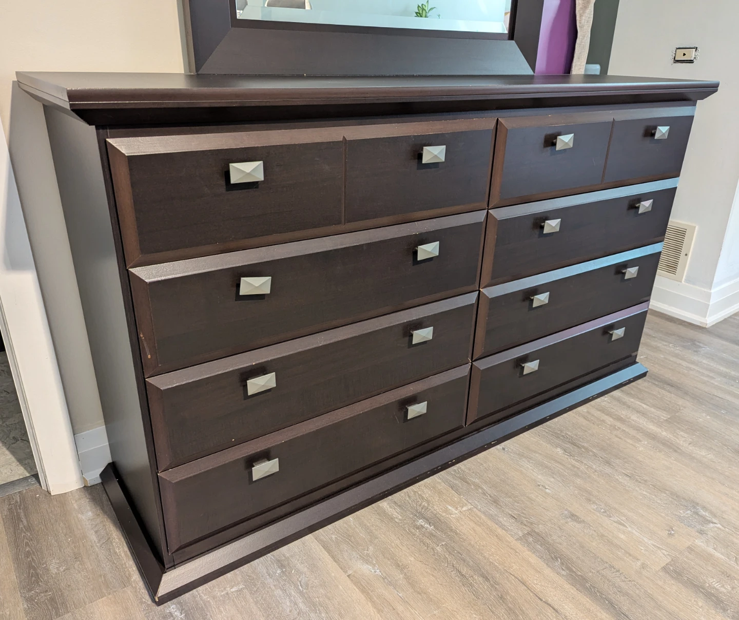 Dark Brown Dresser with Mirror - photo 3