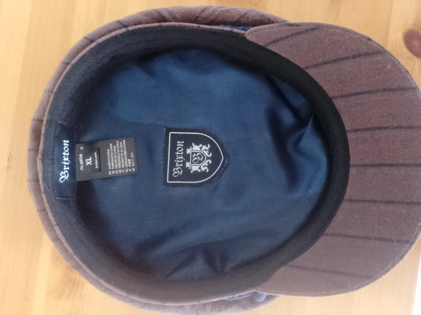 Brixton Brown Striped Baker Boy Hat - Size XL - photo 2