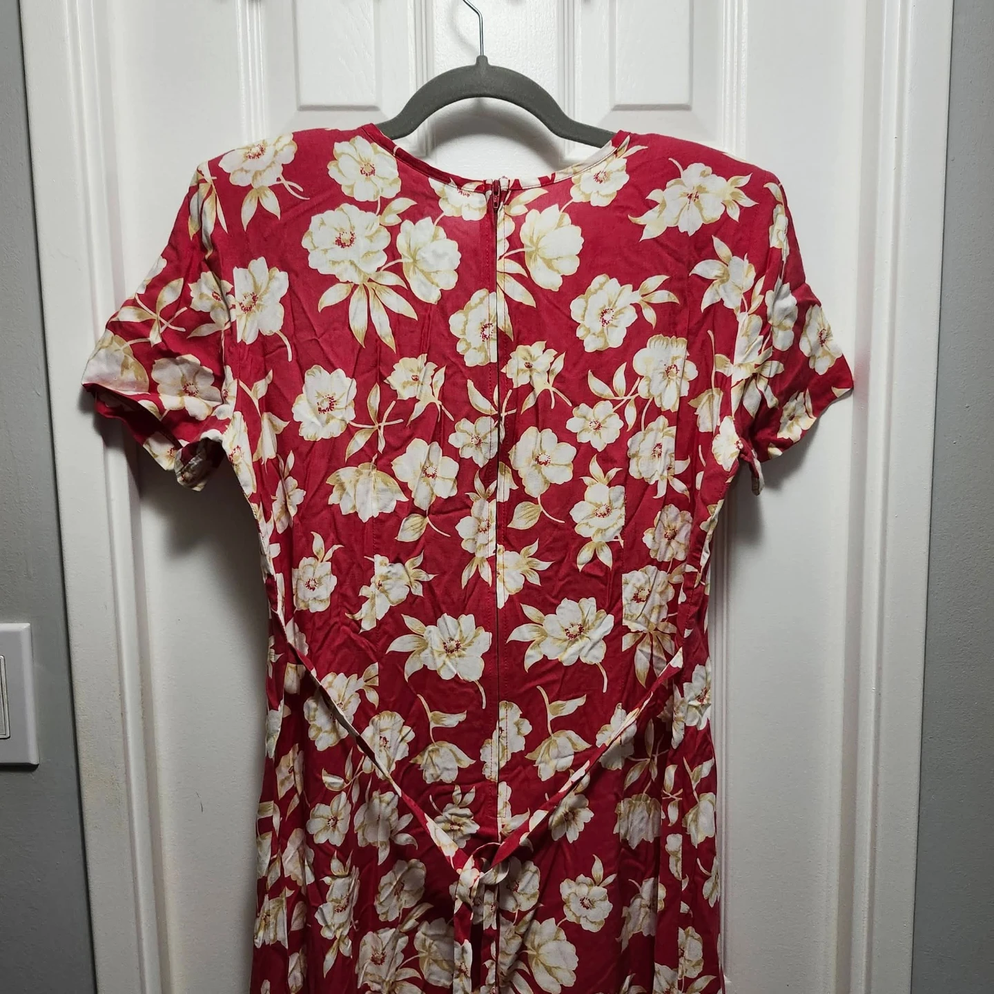 Vintage Red Floral midi Dress by Jamie Brooke. #size12 - photo 3
