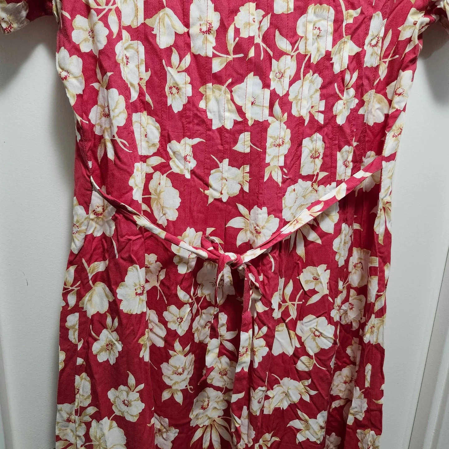 Vintage Red Floral midi Dress by Jamie Brooke. #size12 - photo 4