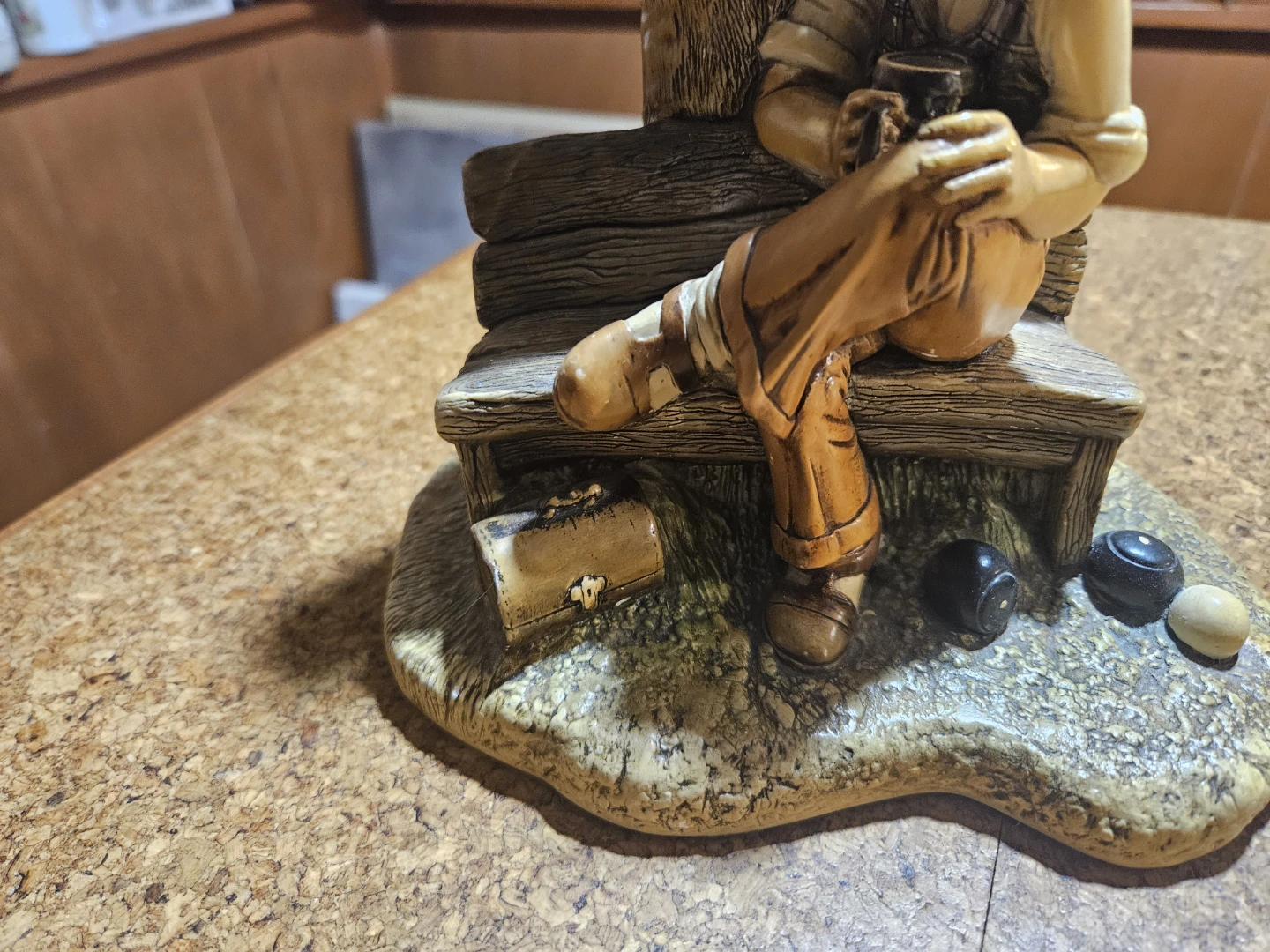 Vintage Two Men Sitting on Bench Figurine - photo 3
