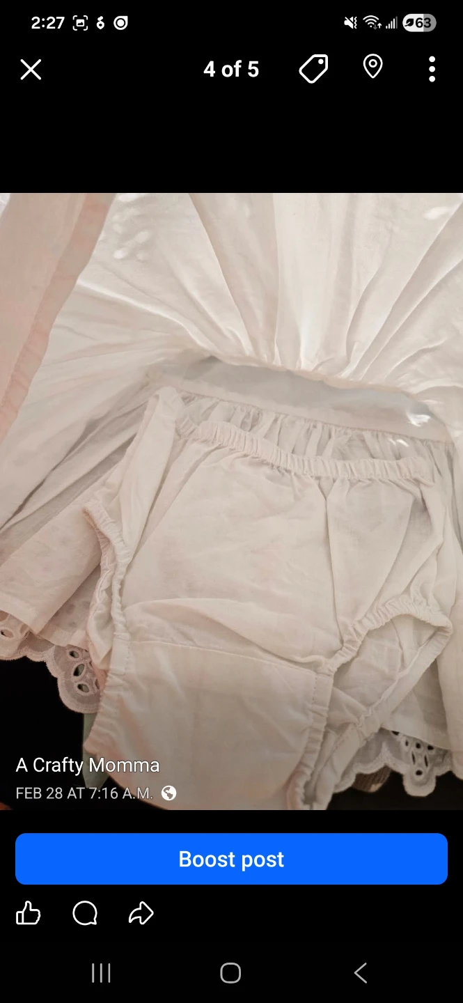 White Baby Dress with Bloomers 3-6 Months - photo 2