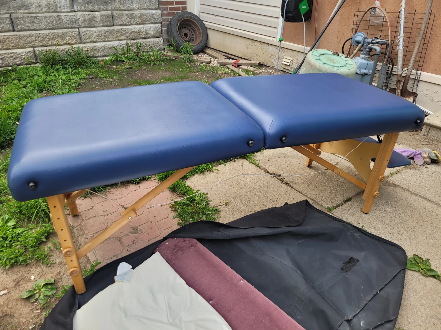 Blue Portable Massage Table with Face Cradle