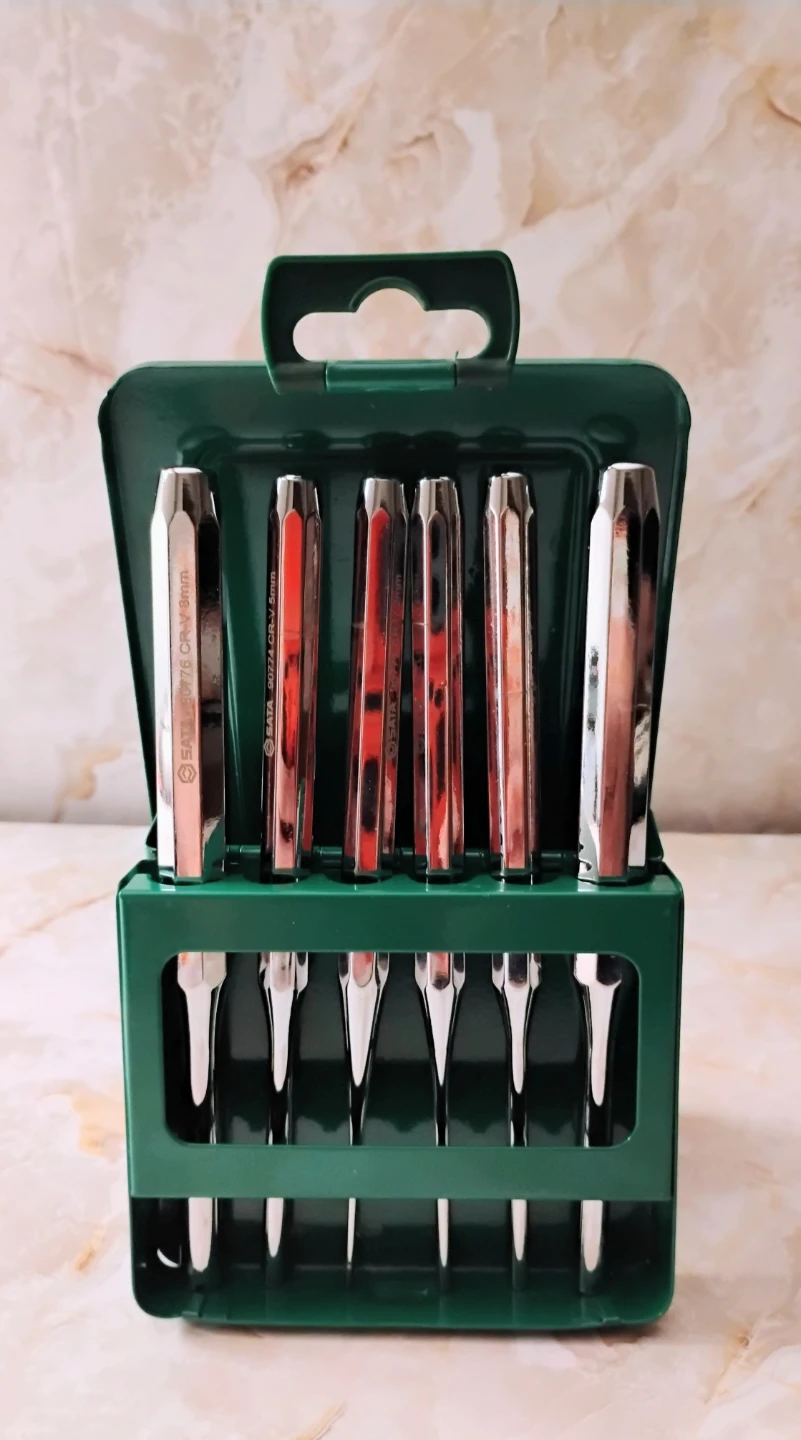 SATA 6-PIECE PIN PUNCH SET WITH METAL CASE #09162 - photo 2