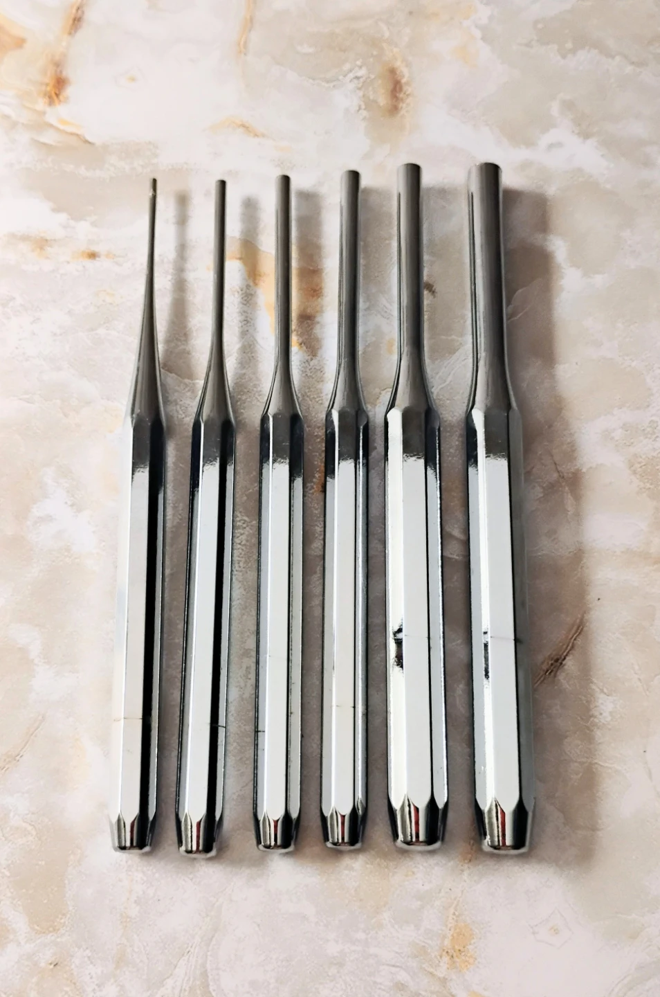 SATA 6-PIECE PIN PUNCH SET WITH METAL CASE #09162 - photo 3