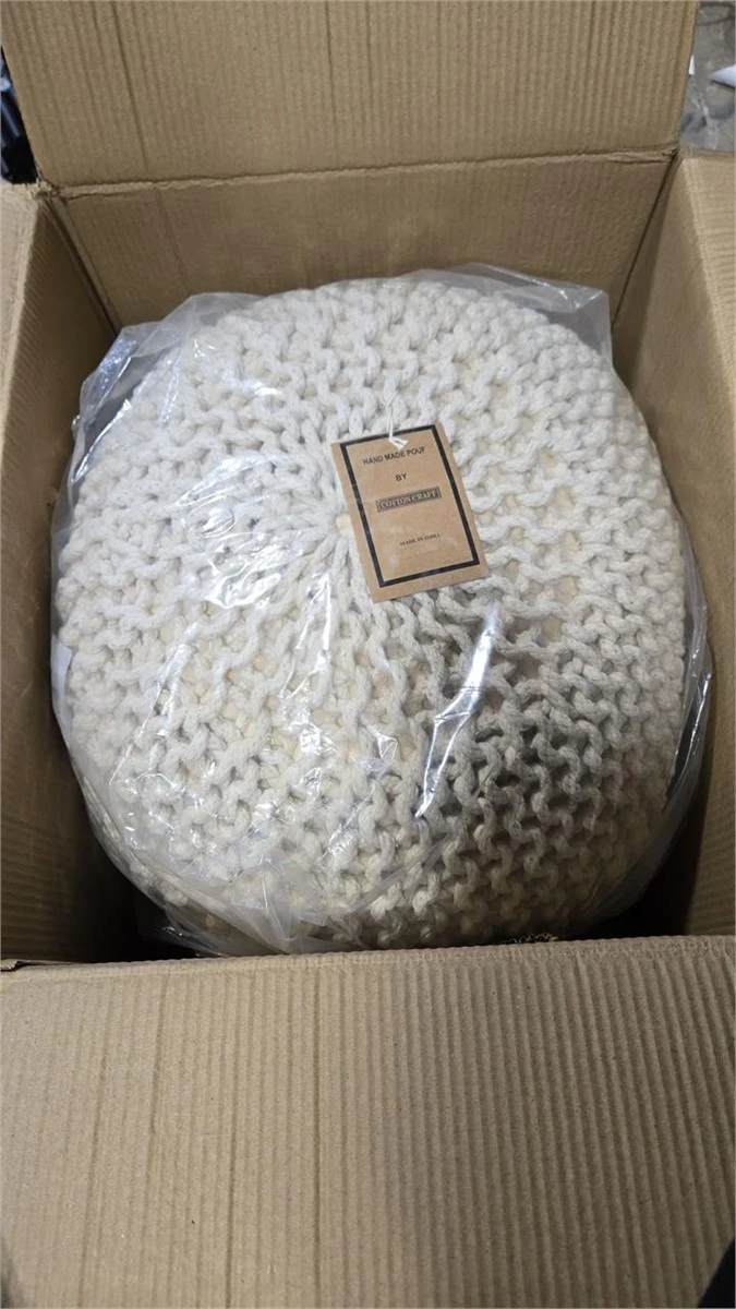 Hand Knit Pouf Ottoman - photo 3