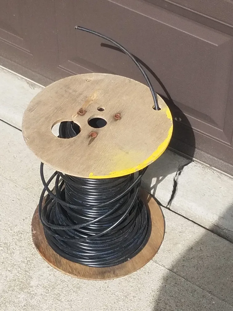 Large Spool of Black Electrical Wire
