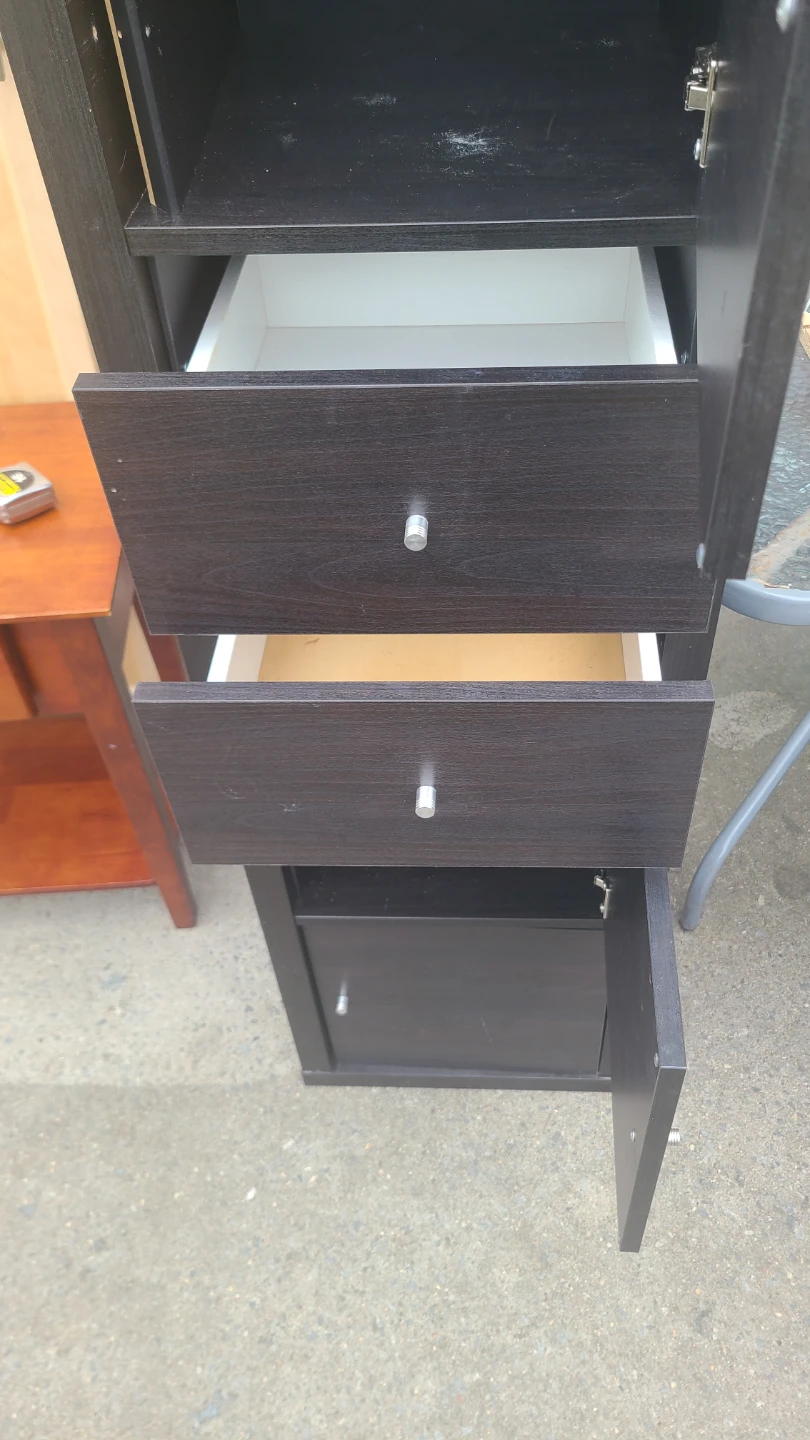 Dark Brown Storage Cabinet with Drawers - photo 4