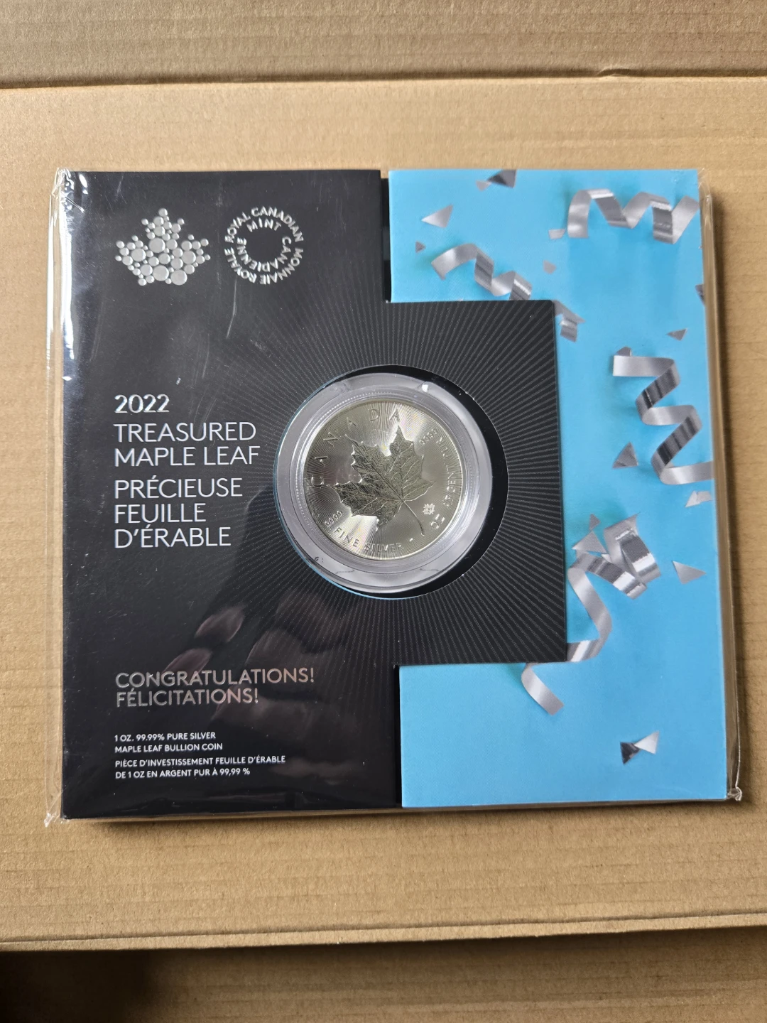 2022 Royal Canadian Mint 1 oz 99.99% Pure Silver Maple Leaf Coin