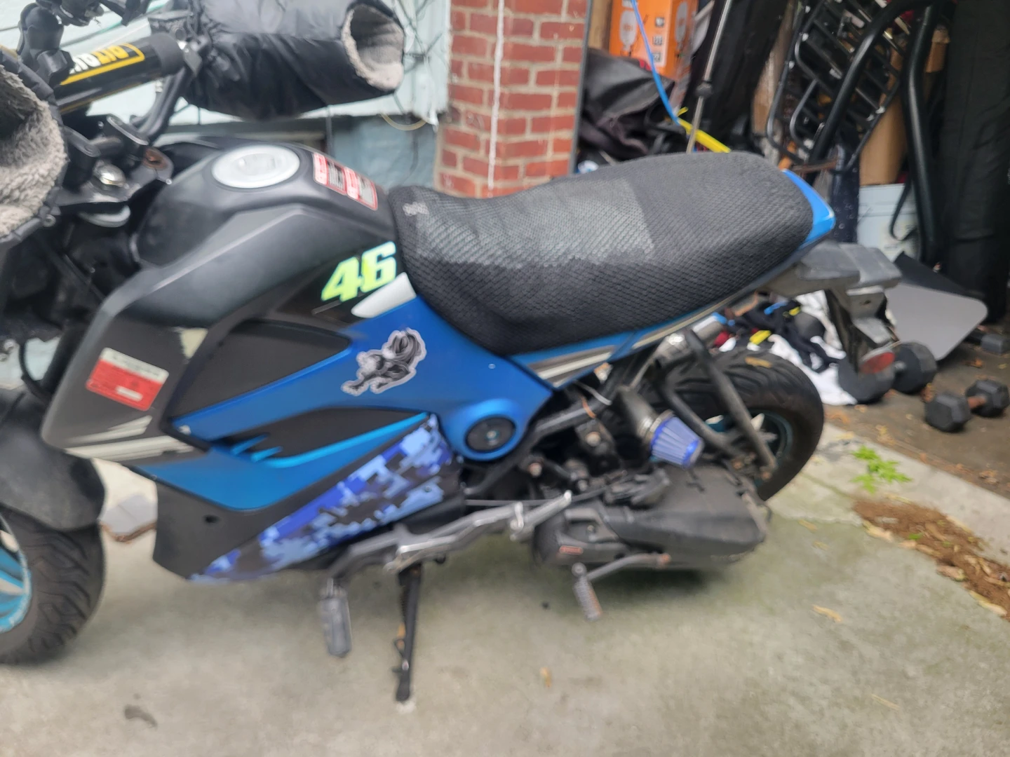 Customized Blue Scooter Motorcycle - photo 3