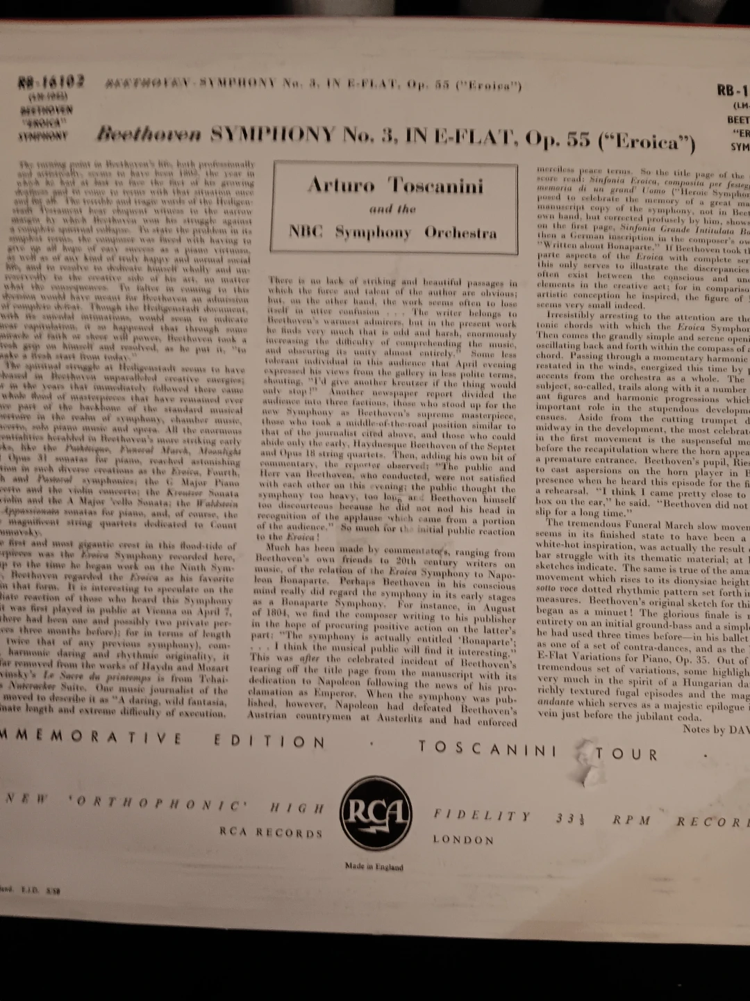 Arturo Toscanini Beethoven Symphony No. 3 "Eroica" RCA Red Seal - photo 2