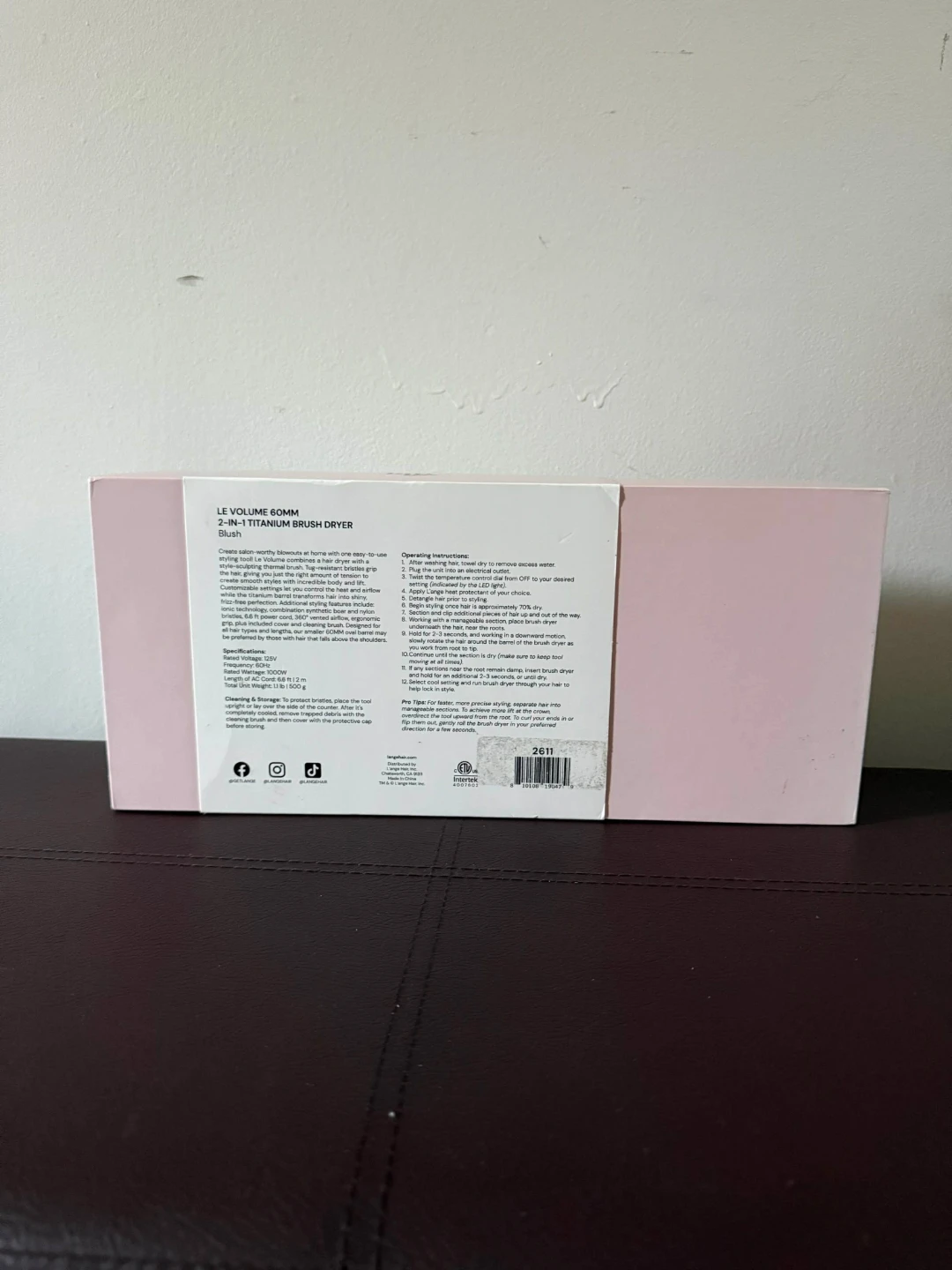 Lange Le Volume 60mm 2-in-1 Titanium Brush Dryer - Blush - photo 3