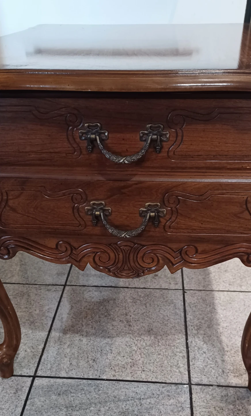 Vintage Wooden Side Table with Drawer