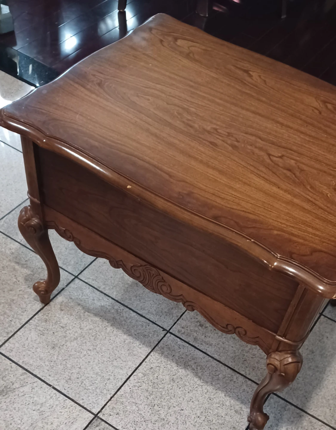 Vintage Wooden Side Table with Drawer - photo 3