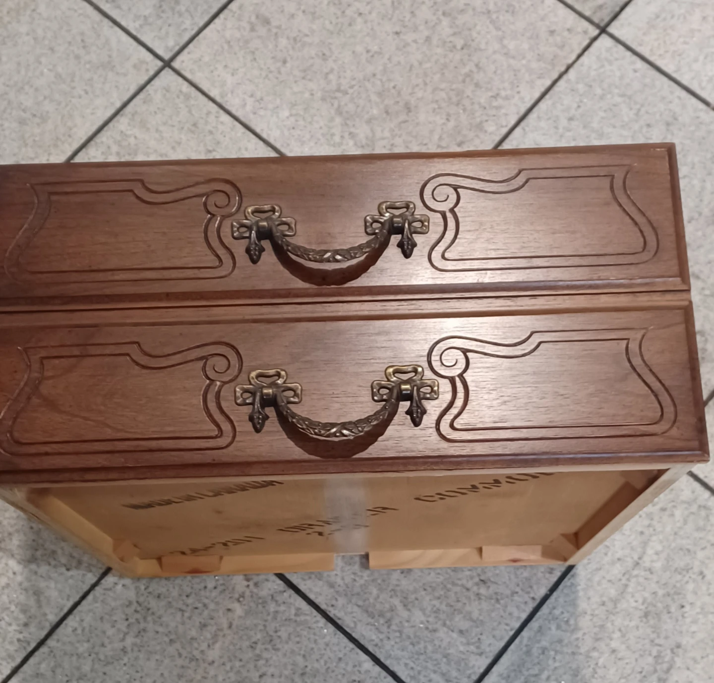 Vintage Wooden Side Table with Drawer - photo 5