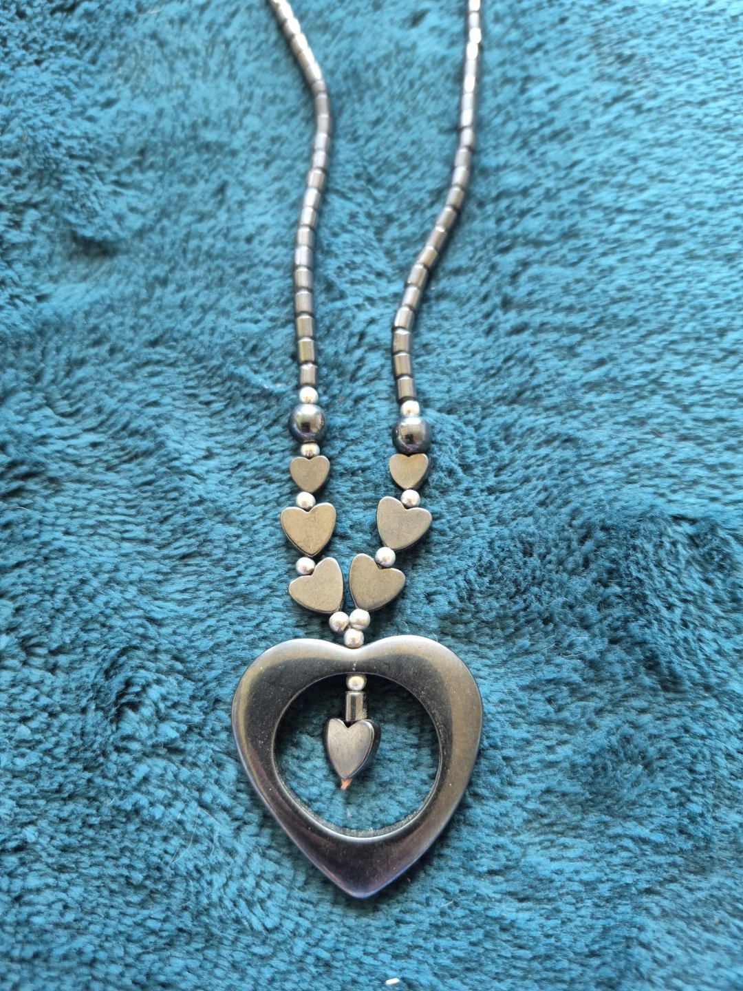 Hematite Necklace with Cat Pendant and Matching Bracelet Set - photo 3