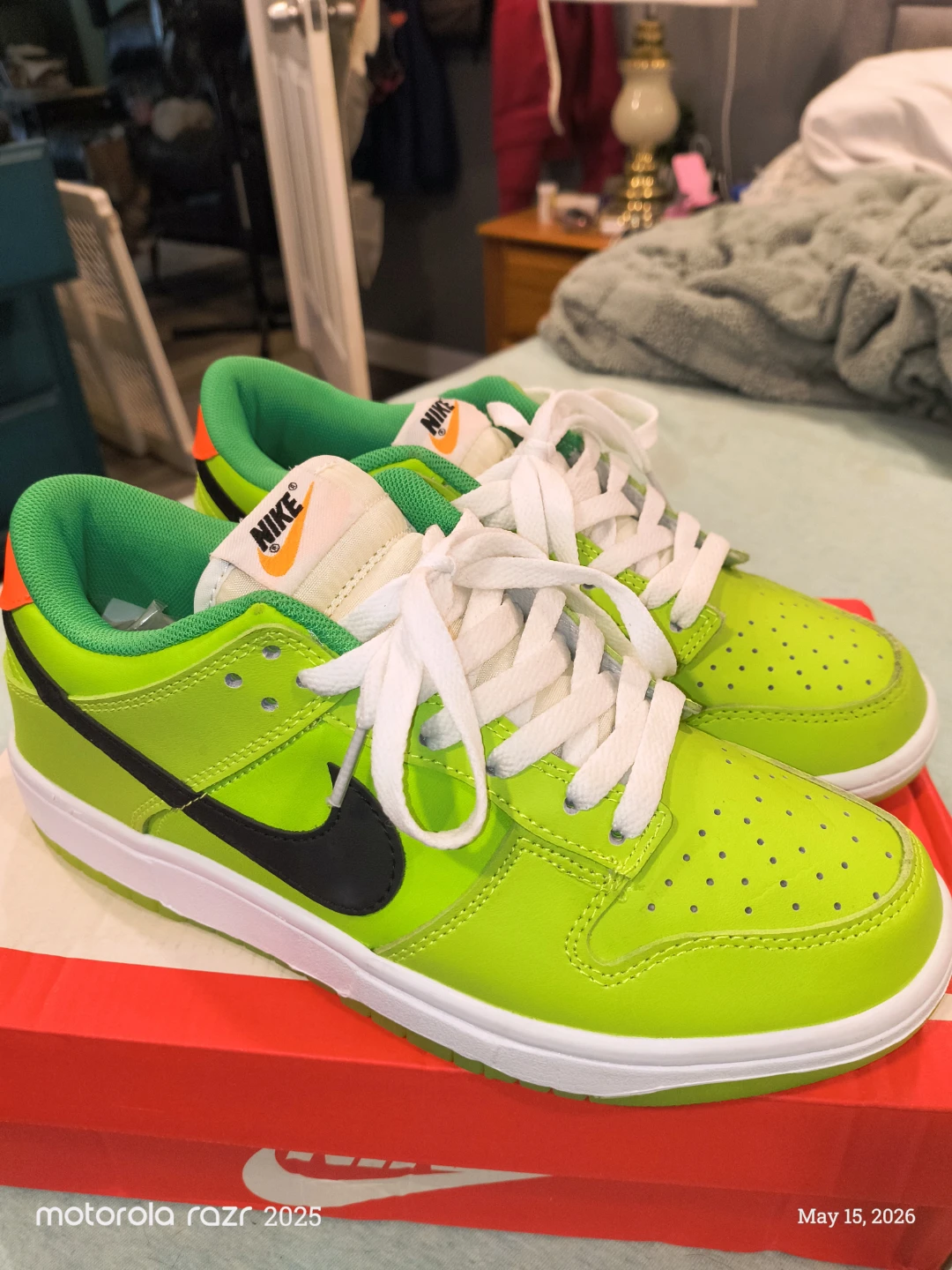 Nike Dunk Low Green Orange Black Sneakers - photo 4