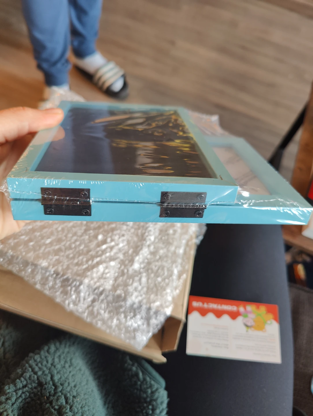 JD Concept Blue Wood Double Foldable Photo Frame - photo 2