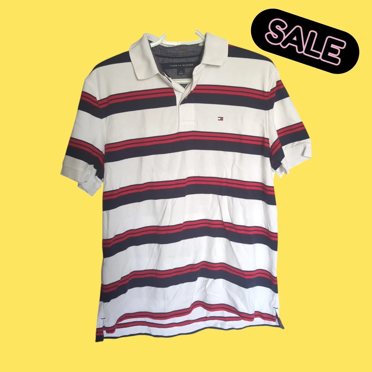 Tommy Hilfiger Striped Polo Shirt - Men's Size Medium