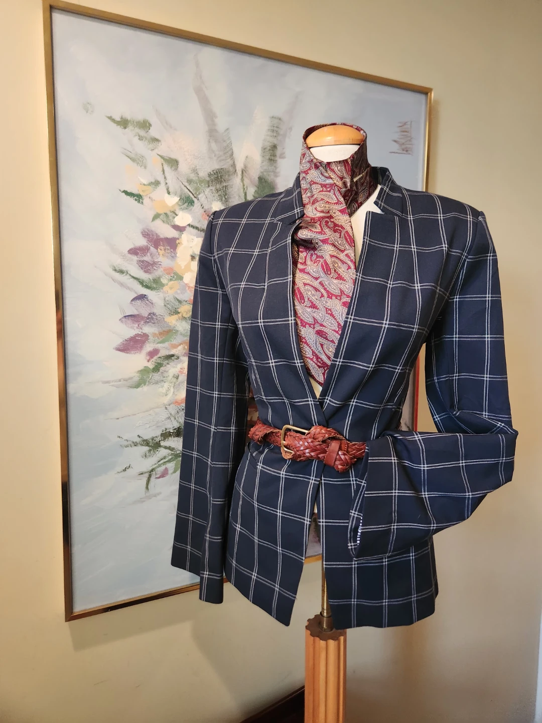 Banana Republic bell sleeve Blue Plaid Blazer - photo 4