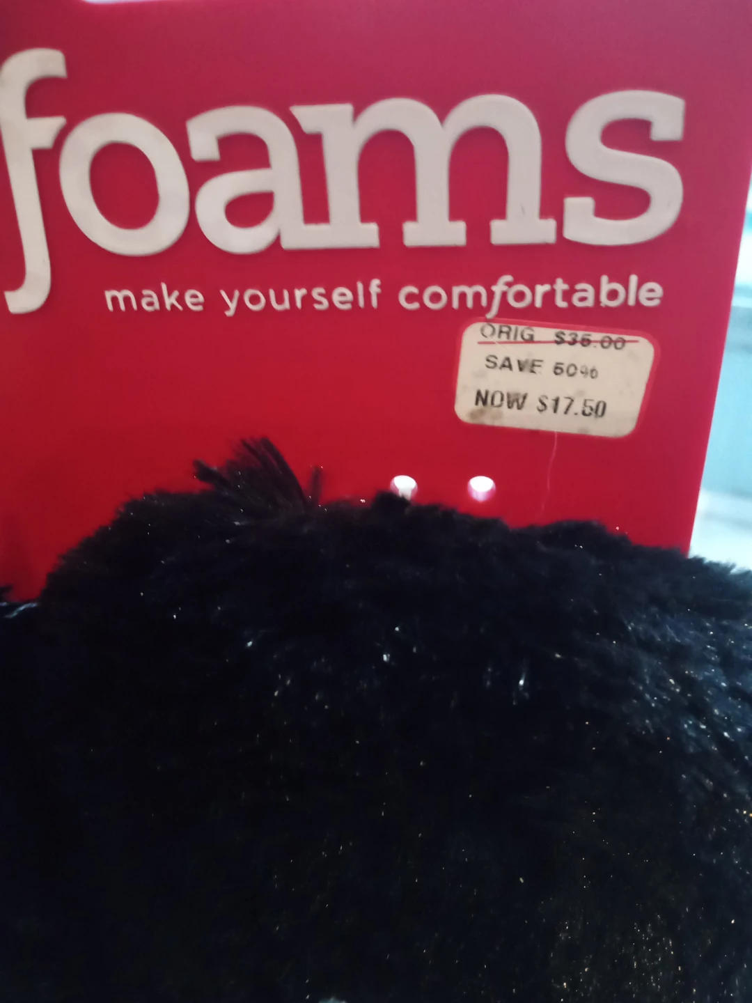 Dearfoams Black Sparkly Slippers with Jewels - photo 2