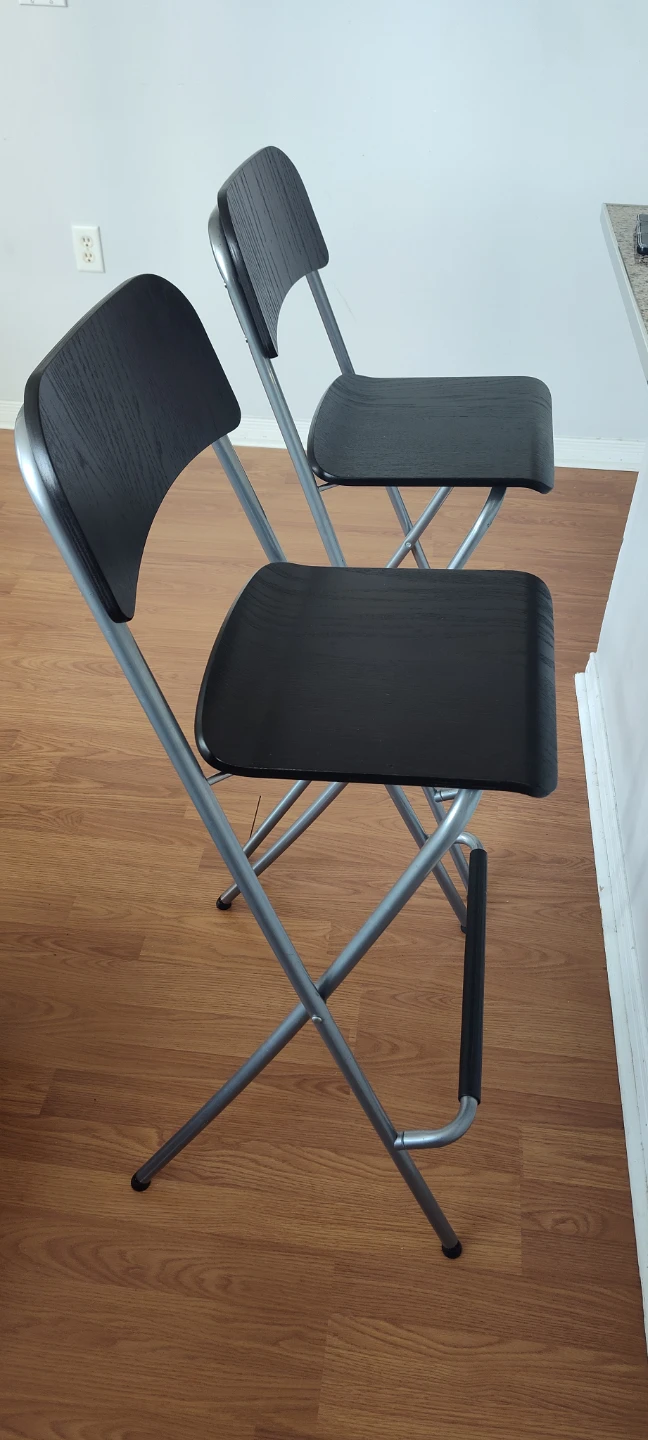 Set of 2 Black Bar Stools