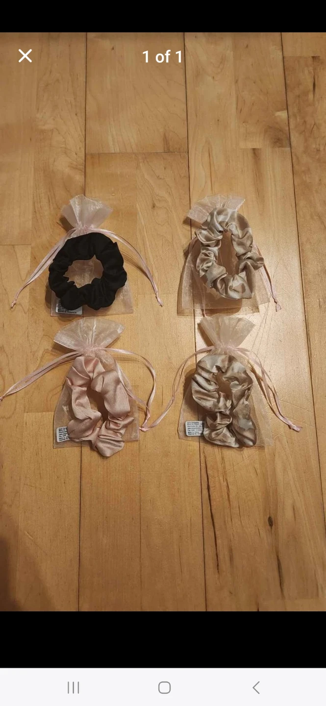 Black, Pink, Beige Khaki Scrunchies, Hair Ties (Brand New)