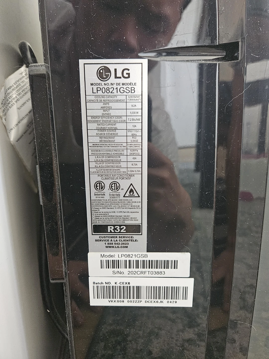 LG LP0821GSB Portable Air Conditioner - photo 3