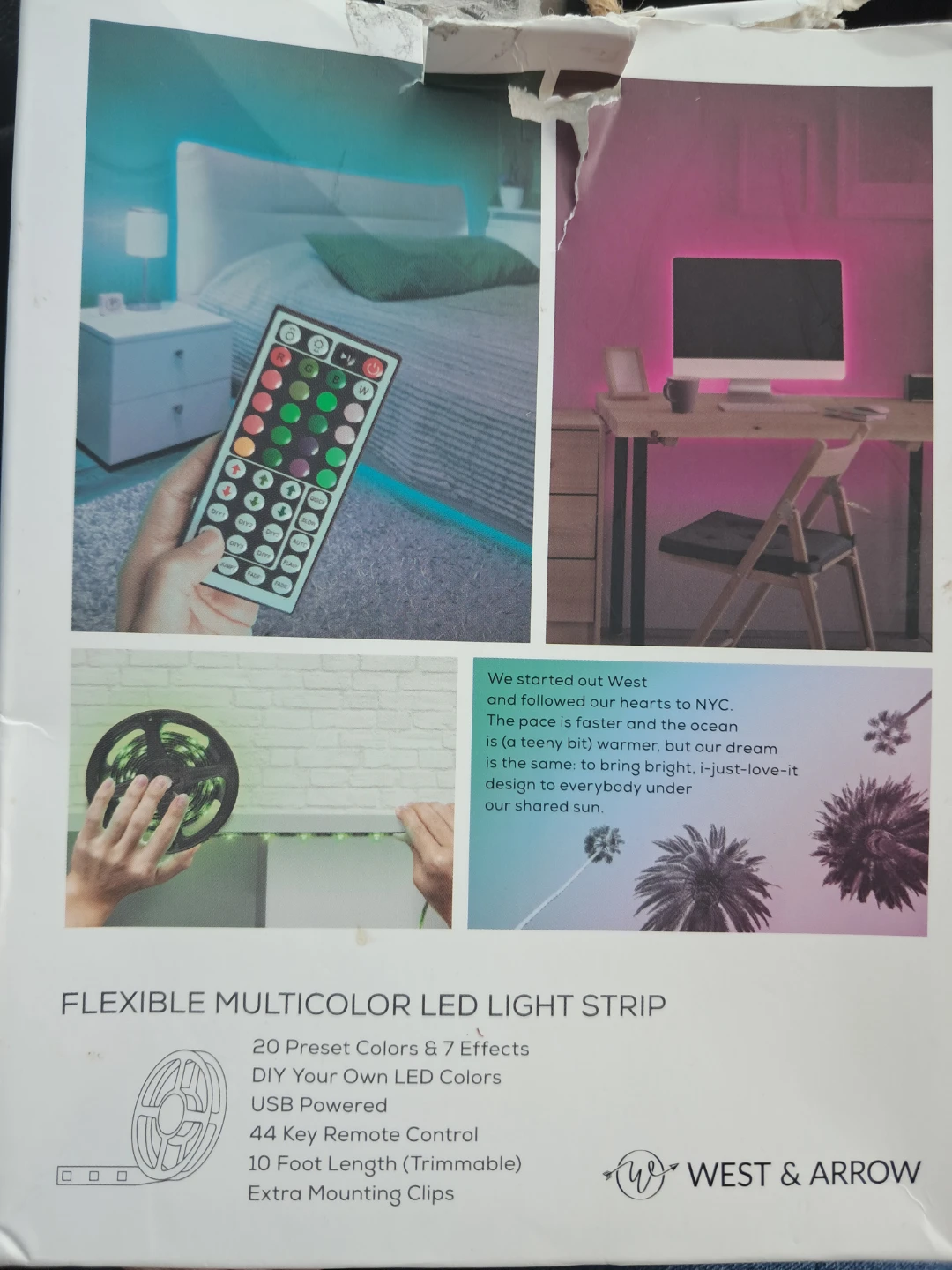 West & Arrow Flexible Multicolor LED Light Strip - 10FT - photo 2