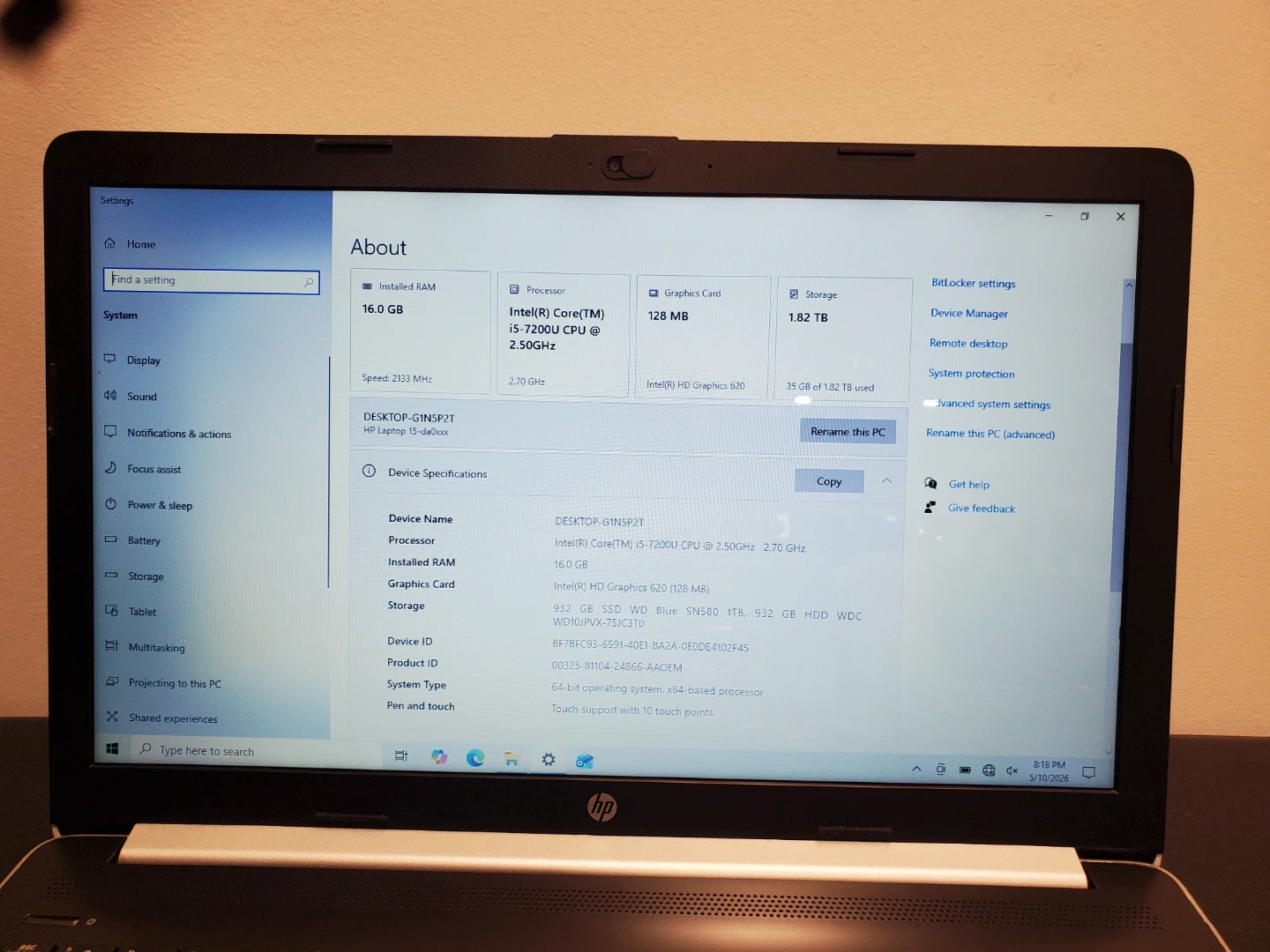 HP Touchscreen laptop 16GB RAM 1.82TB SSD - photo 3