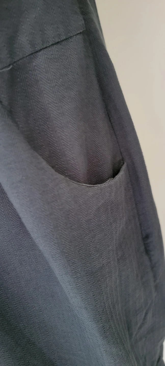 Simon Chang Grey Linen Blend Dress with Pockets - photo 4