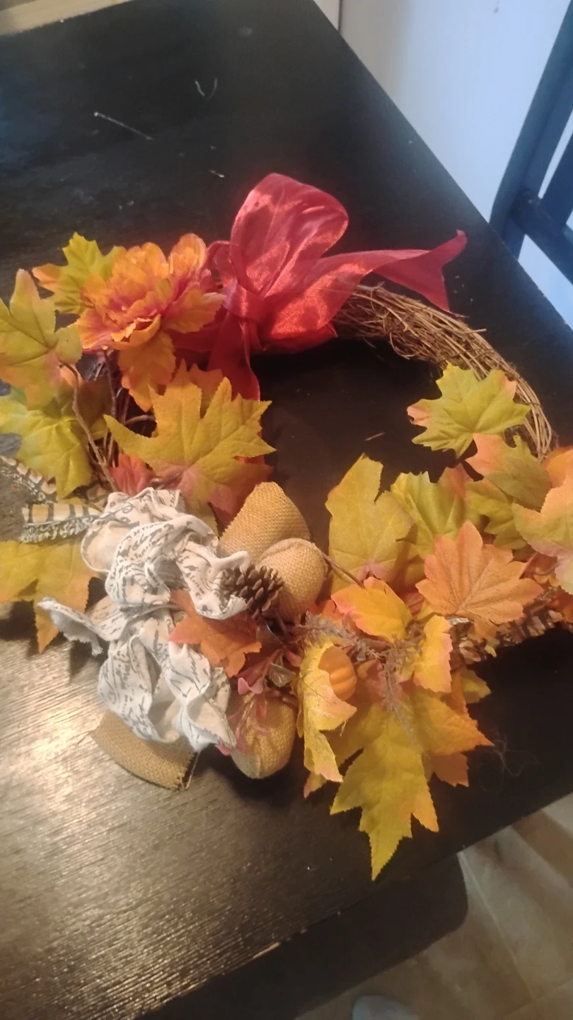 Fall Decor Set - Wreath, Votive Holders, Floral Arrangement - photo 2