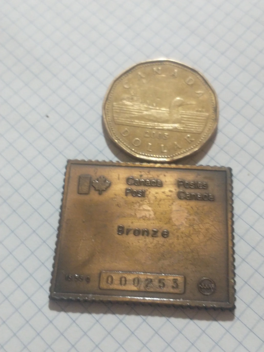 1976 Canada/RCM bronze postage stamp replica - Olympic swimming - photo 4