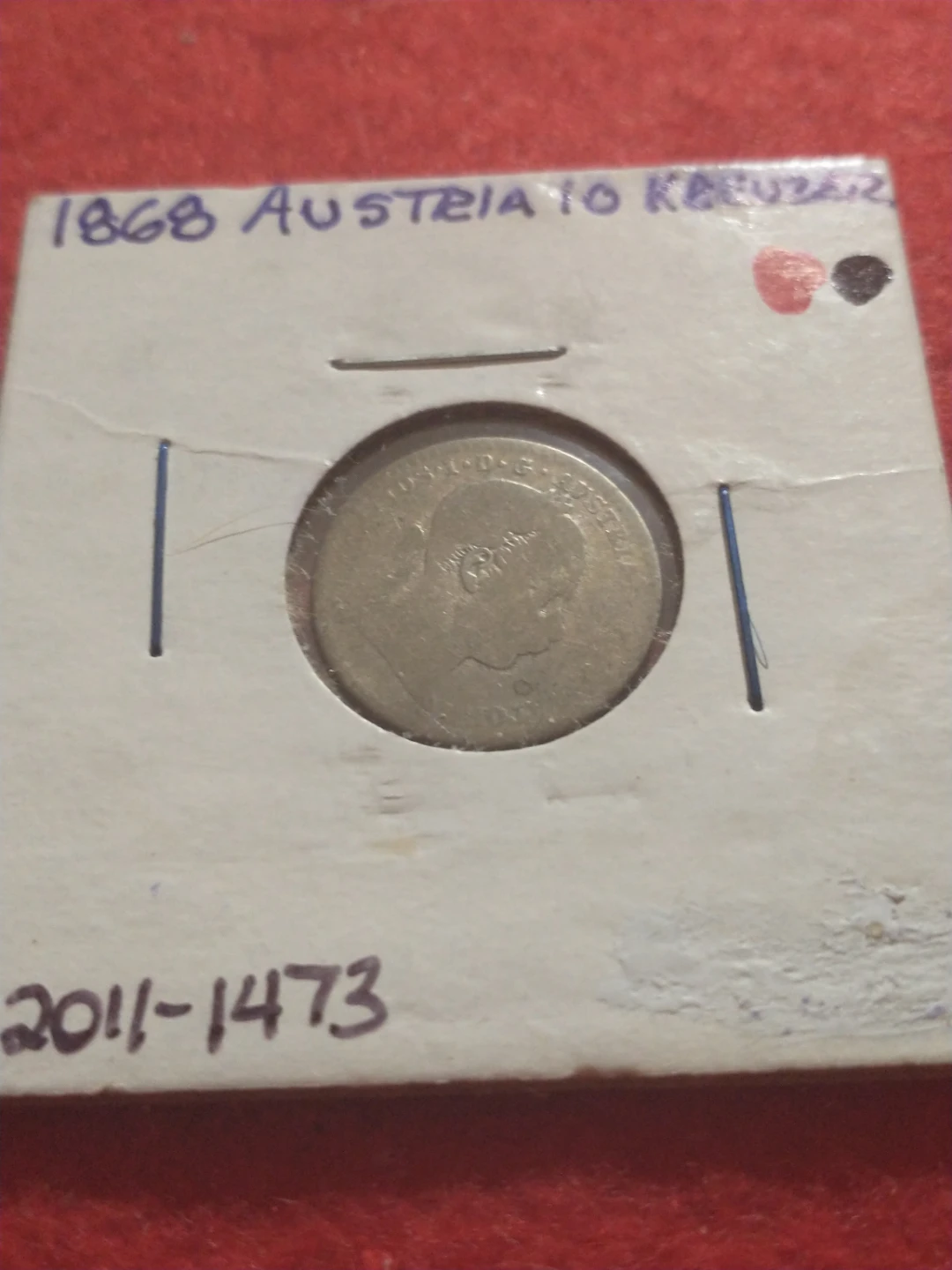 Beautiful 1868 Austria 10 kreuzer .400 silver coin KM #2206 - photo 4