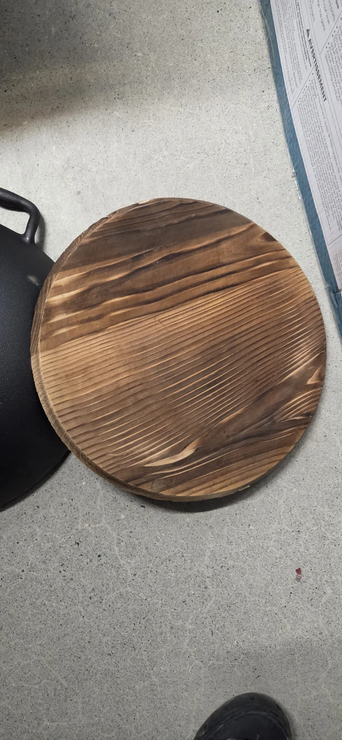 KeleDay Cast Iron Wok with Wooden Lid - photo 2