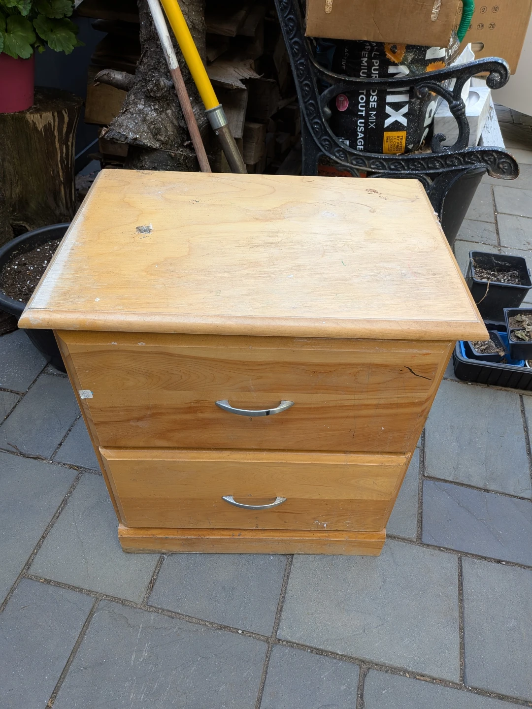 Light Wood Two-Drawer nightstand