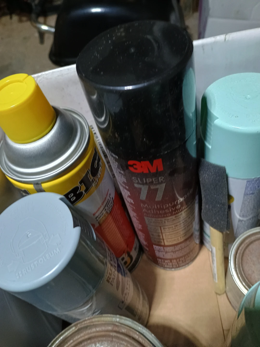 Assorted Spray Paints and Paint Thinner