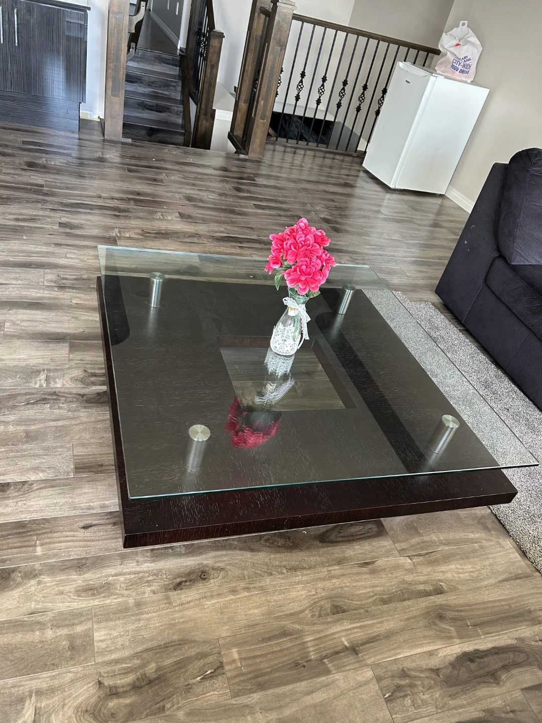 Square Glass Top Coffee Table - photo 2