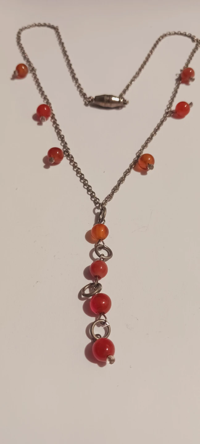 Cute Orange Beaded Necklace