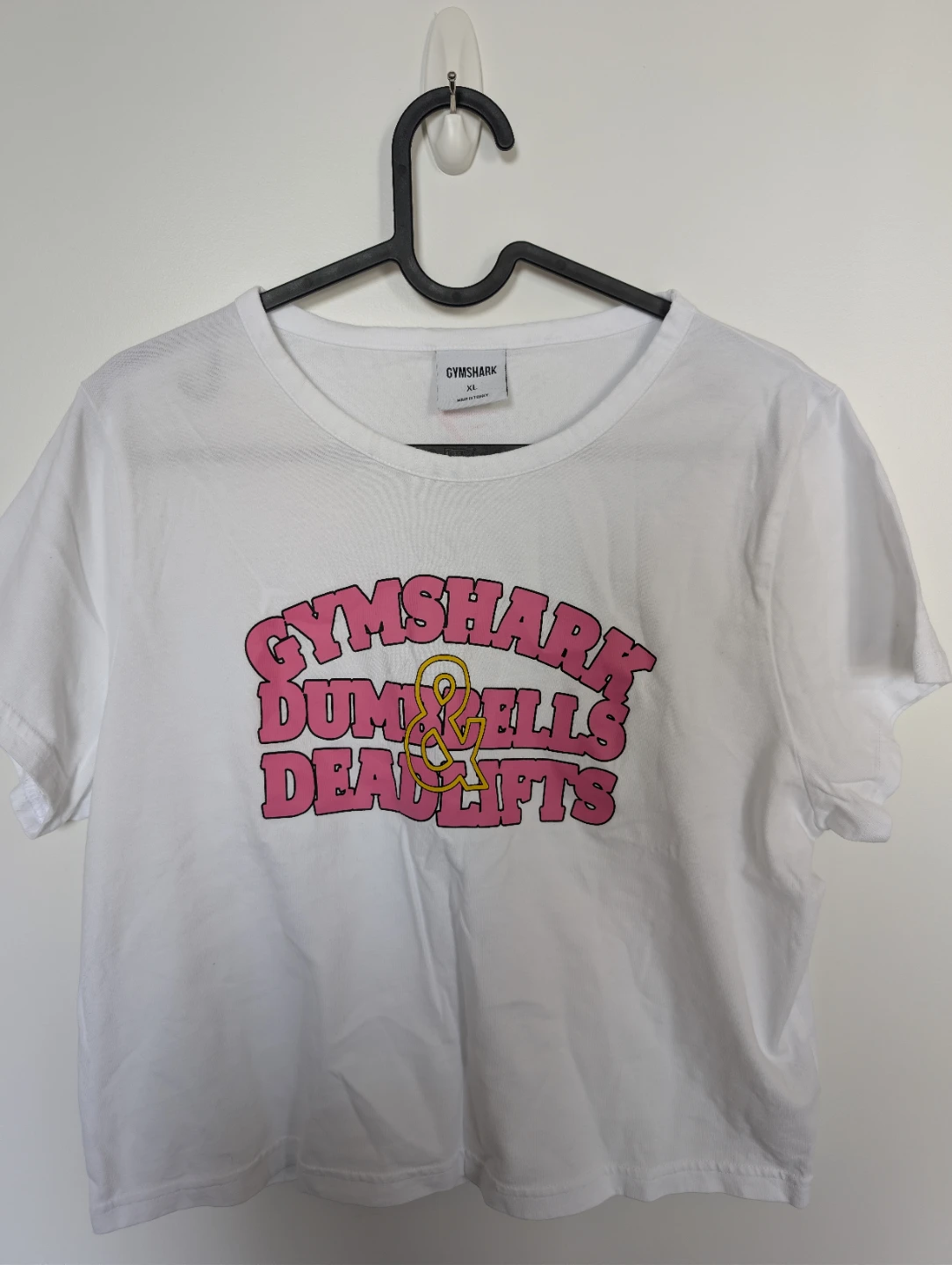 Gymshark Dumbbells & Deadlifts Baby Tee XL