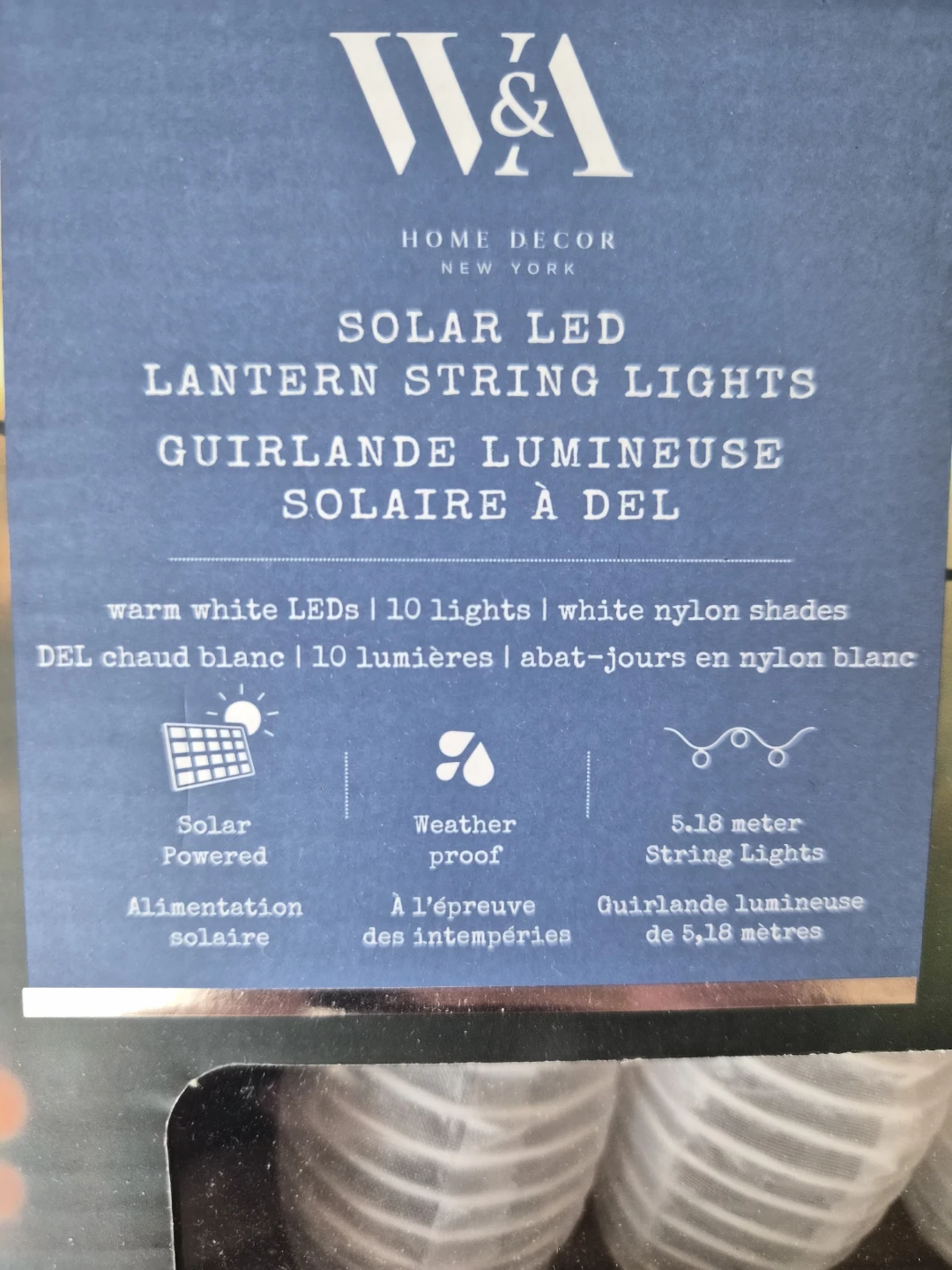 W&A Solar LED Lantern String Lights - 10 Lights - photo 2
