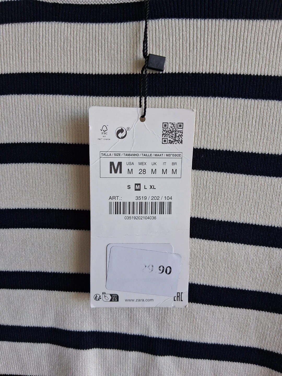 ZARA Striped Long-Sleeve Top Size M - photo 3