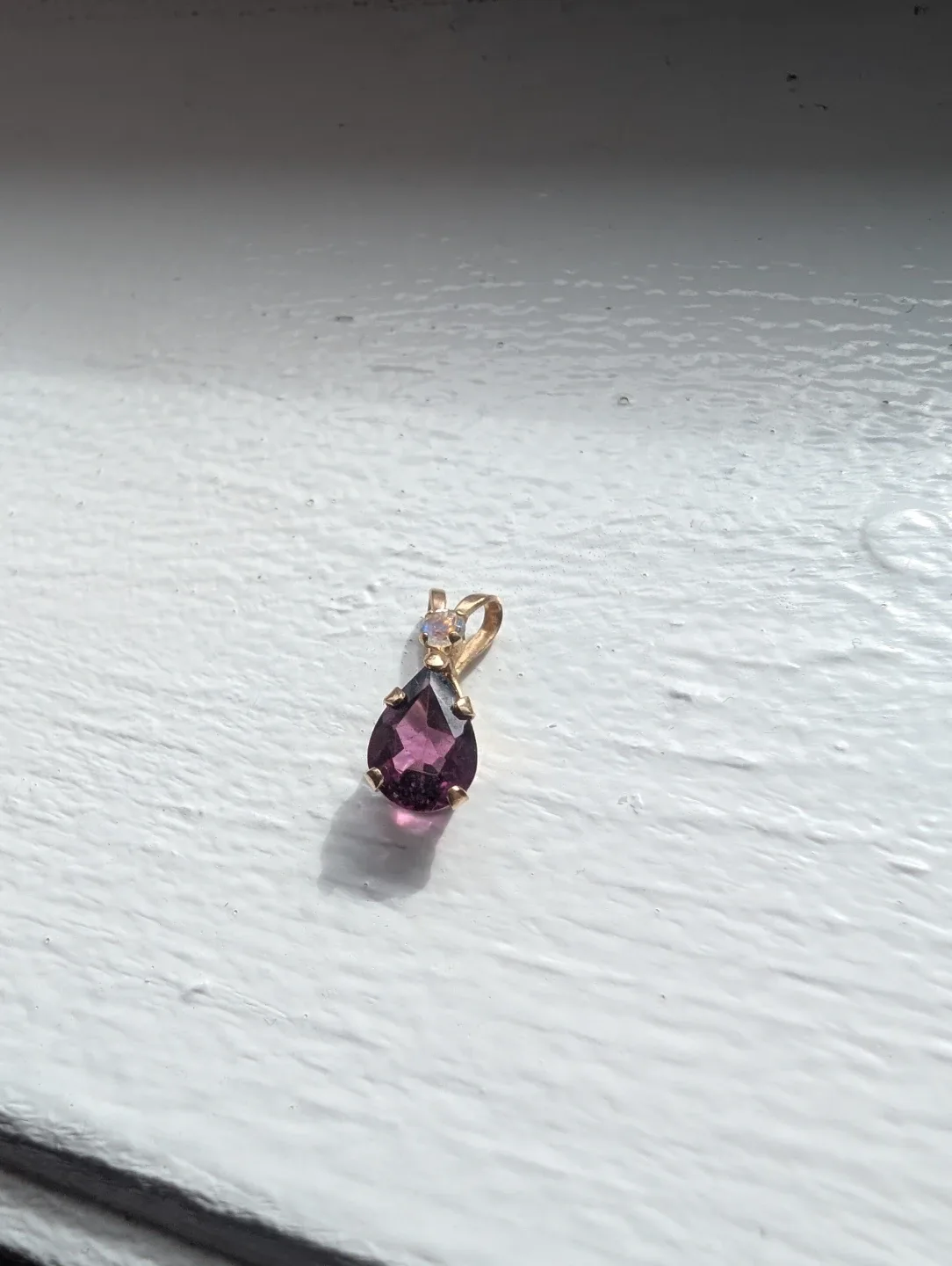 Brand New 10K Yellow Gold Garnet Pendant For Sale - photo 5