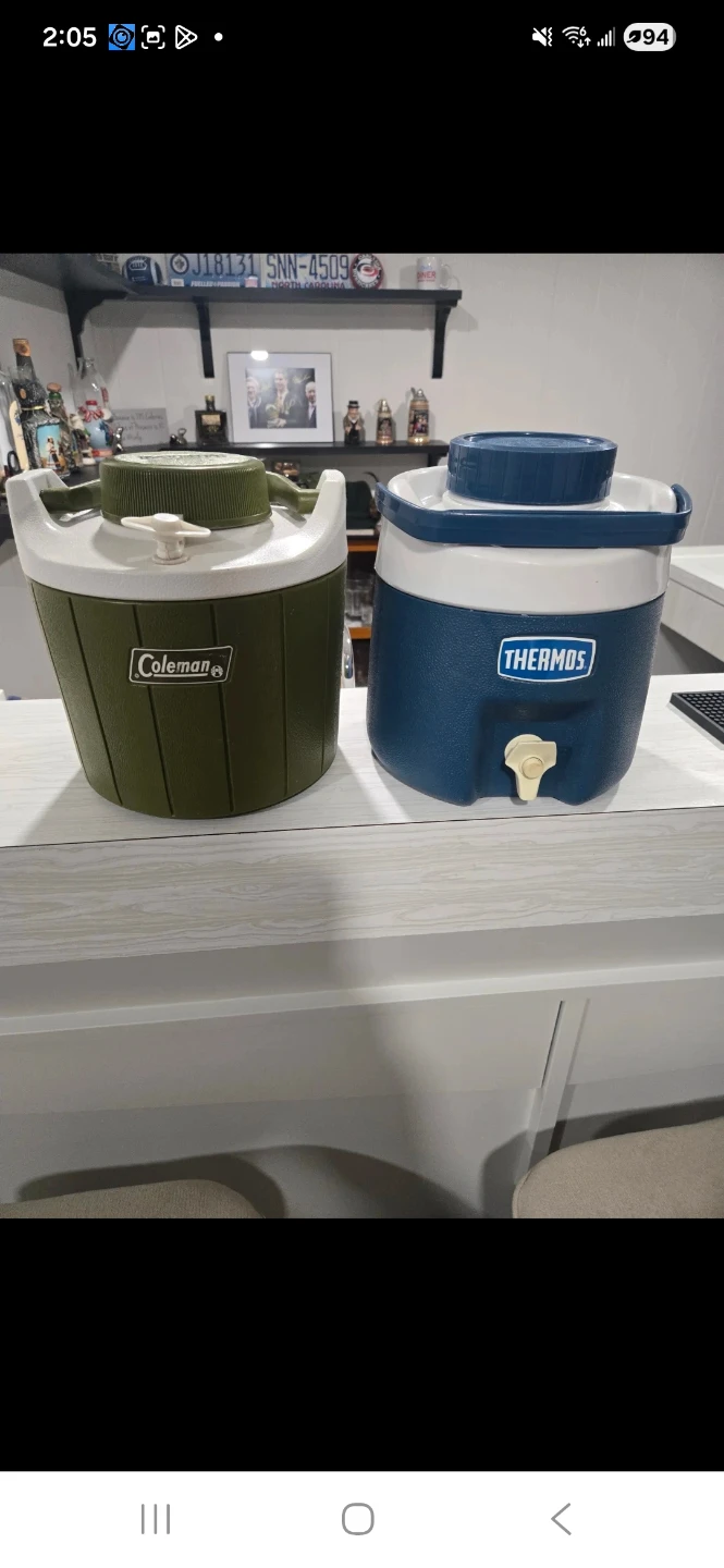 Coleman and Thermos Water Jugs. Selling together $12 For Both