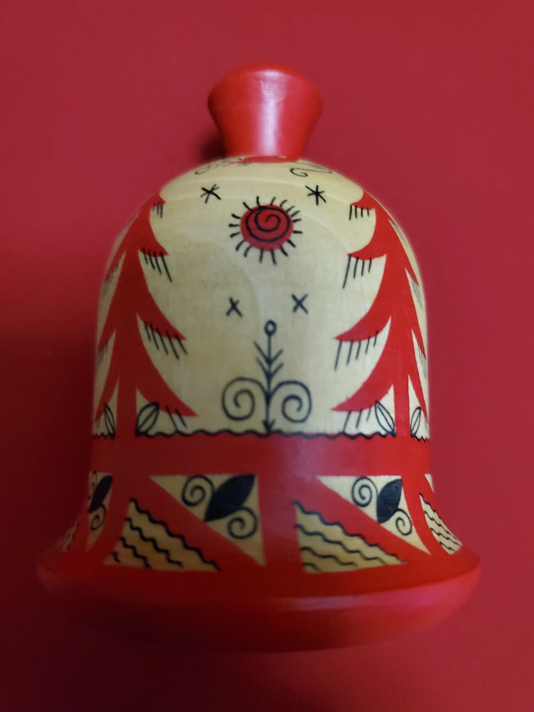 Hand-Painted Wooden Bell
