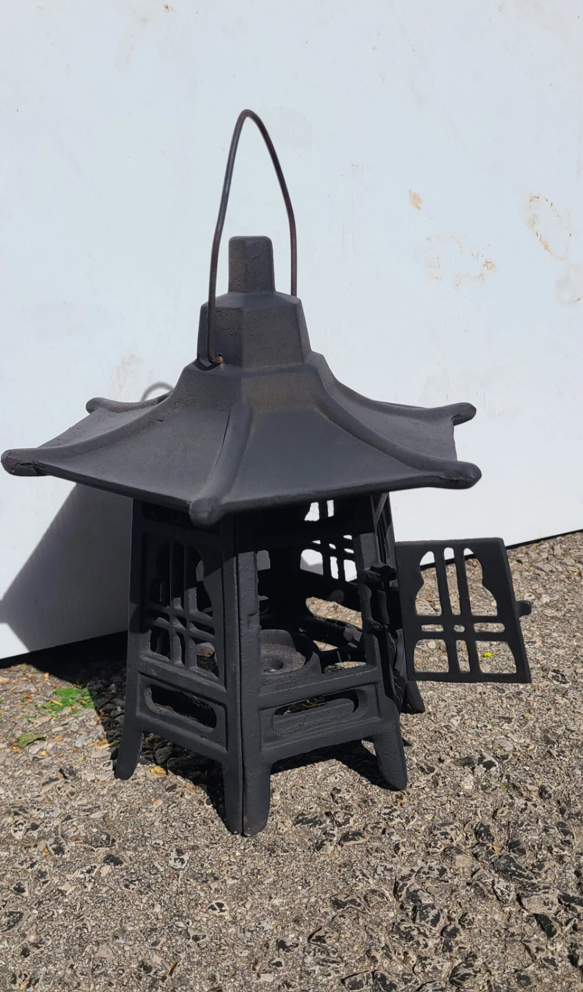 Antique Japanese Cast Iron Candle Latern - Garden, Patio, Deck - photo 2