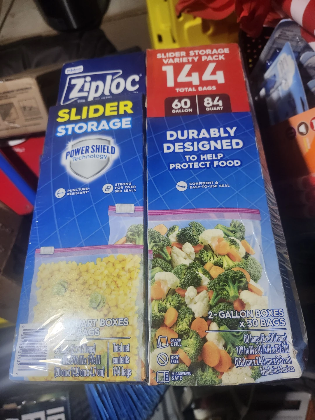 Ziploc Slider Storage Variety Pack - 144 Bags (Gallon &