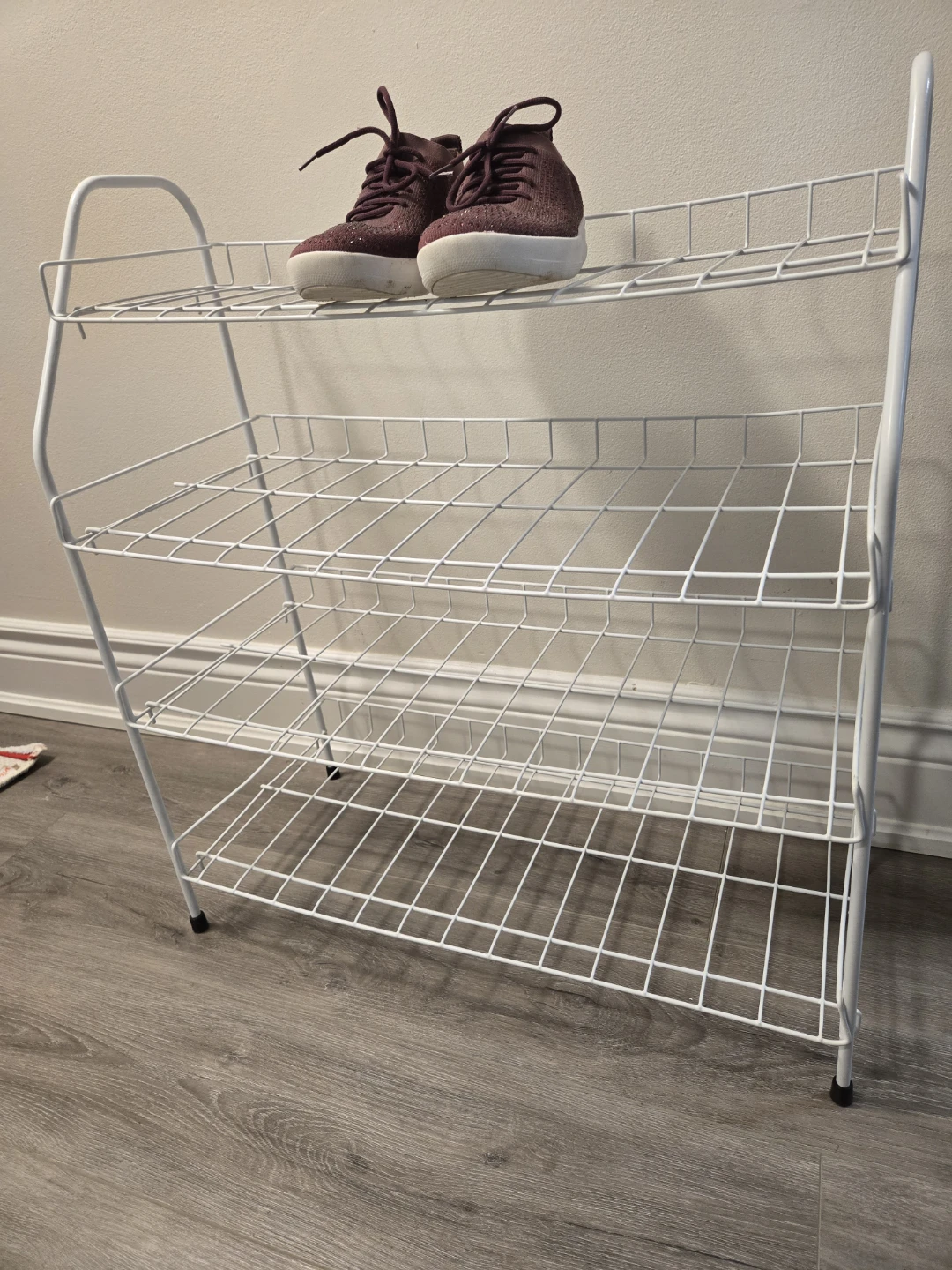 White Wire 4-Tier Shoe Rack